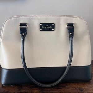 Like New! Perfect Kate Spade Black and Cream Satchel Bag Purse